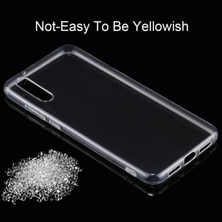50 PCS for Huawei P20 0.75mm Ultra-thin Transparent TPU Protective Back Cover Case
