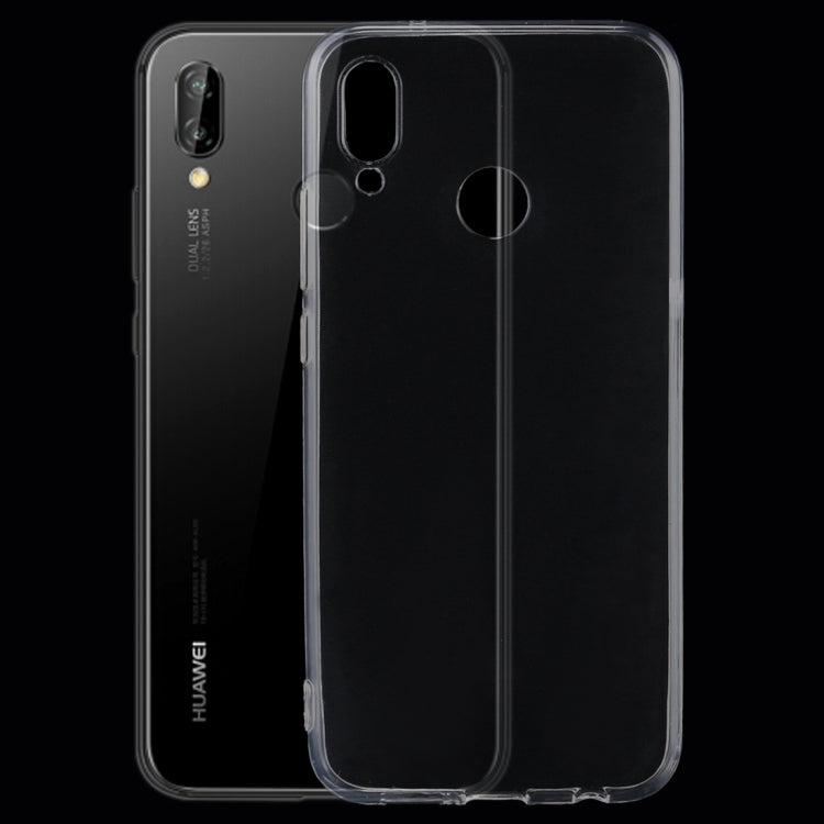 For Huawei P20 Lite 0.75mm Ultra-thin Transparent TPU Protective Back Cover Case(Transparent)