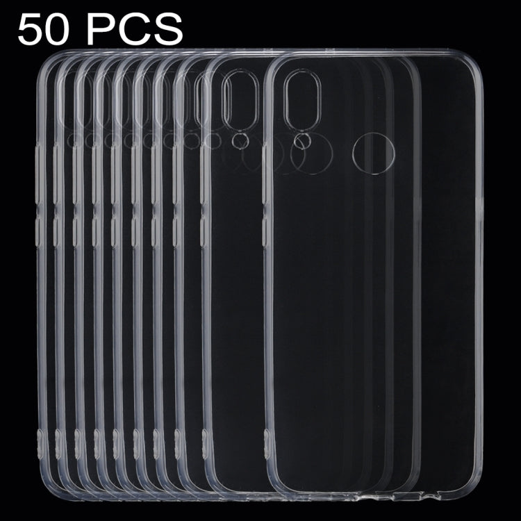 50 PCS for Huawei P20 Lite 0.75mm Ultra-thin Transparent TPU Protective Back Cover Case