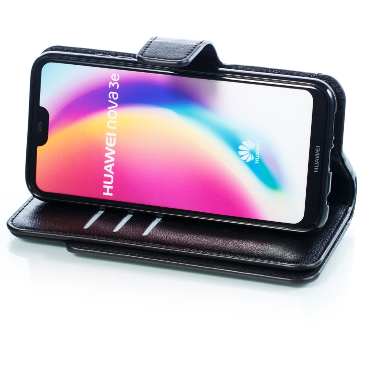 Multifunctional Litchi Texture Horizontal Flip Leather Case for Huawei P20 Lite, with