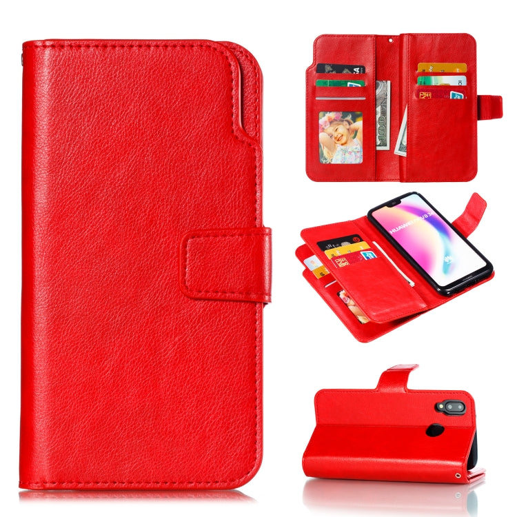 Multifunctional Litchi Texture Horizontal Flip Leather Case for Huawei P20 Lite, with