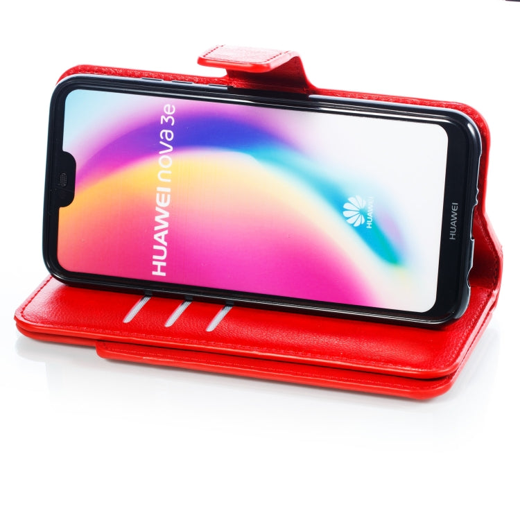 Multifunctional Litchi Texture Horizontal Flip Leather Case for Huawei P20 Lite, with