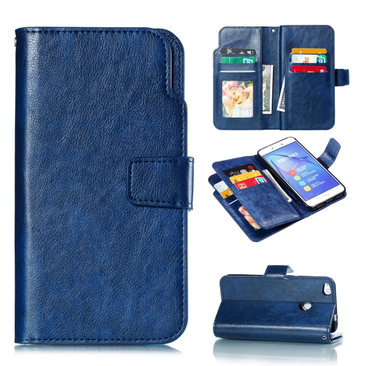 Multifunctional Litchi Texture Horizontal Flip Leather Case for Huawei P8 Lite (2017), with Nine Card Slot & Holder & Wallet