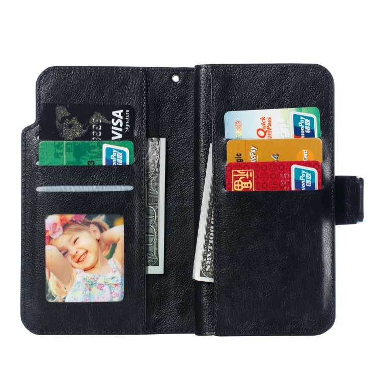 Multifunctional Litchi Texture Horizontal Flip Leather Case for Huawei Enjoy 7S, with Nine Card Slot & Holder & Wallet