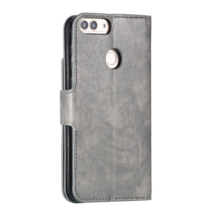Multifunctional Litchi Texture Horizontal Flip Leather Case for Huawei Enjoy 7S, with Nine Card Slot & Holder & Wallet