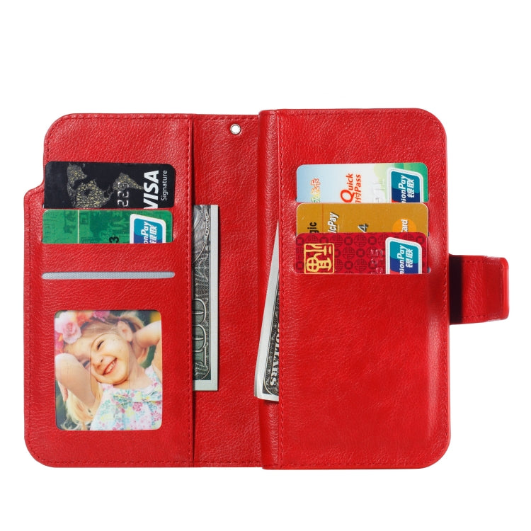 Multifunctional Litchi Texture Horizontal Flip Leather Case for Huawei Enjoy 7S, with Nine Card Slot & Holder & Wallet