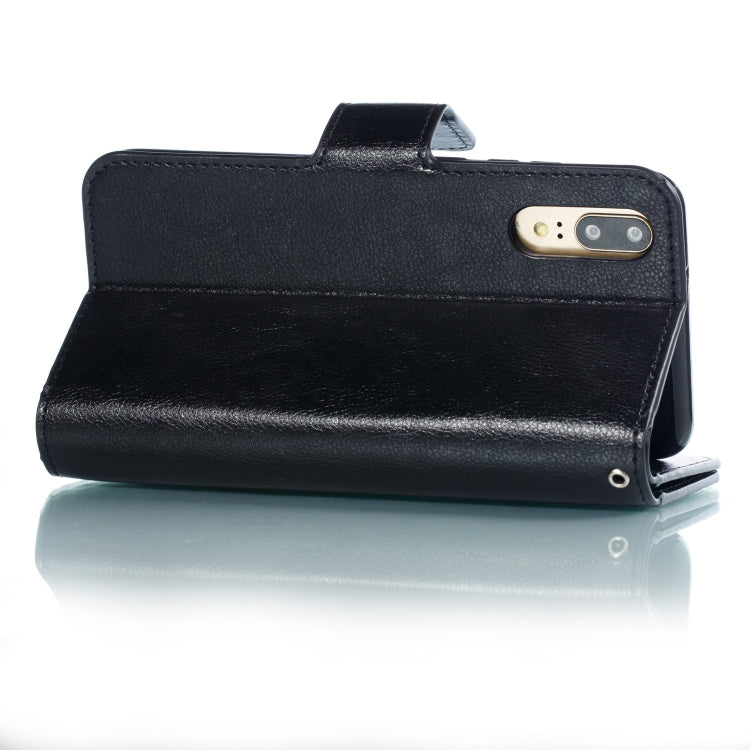 Multifunctional Litchi Texture Horizontal Flip Leather Case for Huawei P20, with Nine Card Slot & Holder & Wallet