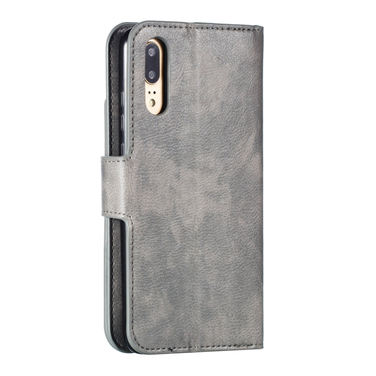Multifunctional Litchi Texture Horizontal Flip Leather Case for Huawei P20, with Nine Card Slot & Holder & Wallet