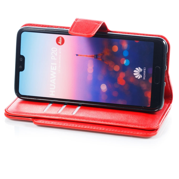 Multifunctional Litchi Texture Horizontal Flip Leather Case for Huawei P20, with Nine Card Slot & Holder & Wallet