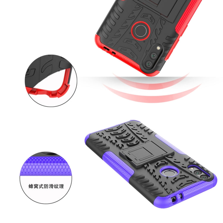 Tire Texture TPU+PC Shockproof Case for Huawei Honor Play 8C, with Holder