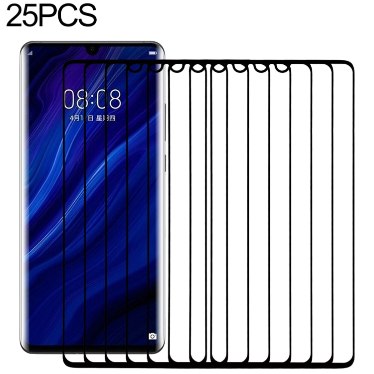 25 PCS Edge Glue 3D Full Screen Tempered Glass Film for Huawei P30 Pro