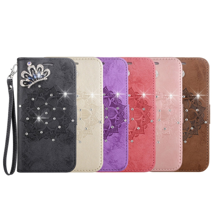 Mandragora Pattern Crystal Encrusted Horizontal Flip Leather Case for Huawei P smart (Enjoy 7S), with Card Slot & Holder & Wallet & Lanyard