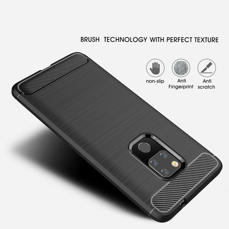 Brushed Texture Carbon Fiber Shockproof TPU Case for Huawei Mate 20