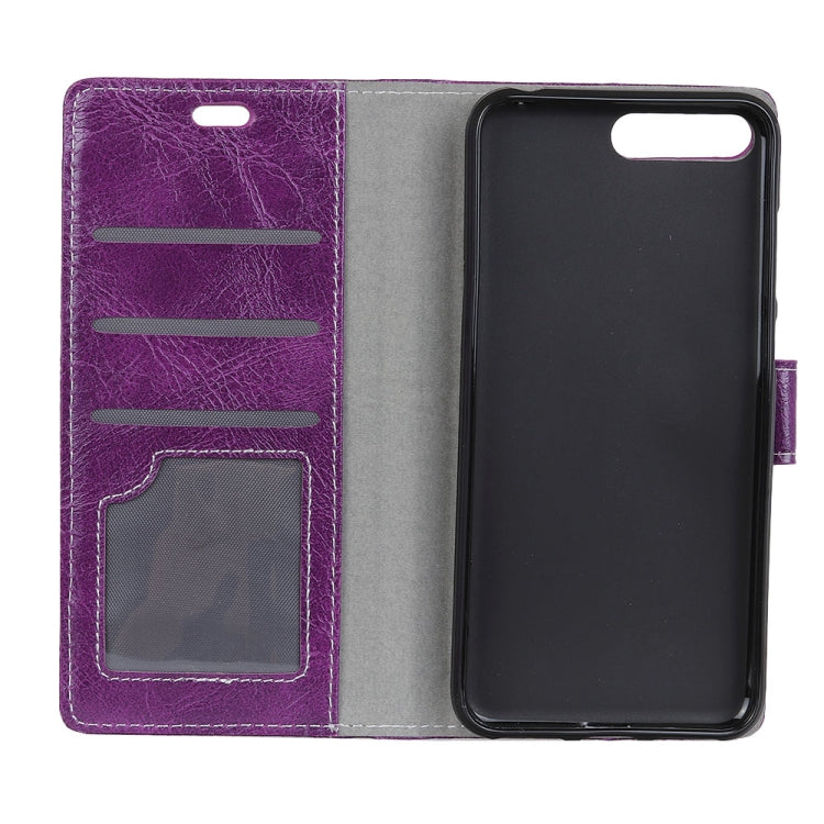 For Huawei Y6 2018 Retro Crazy Horse Texture Horizontal Flip Leather Case with Holder & Card Slots & Wallet & Photo