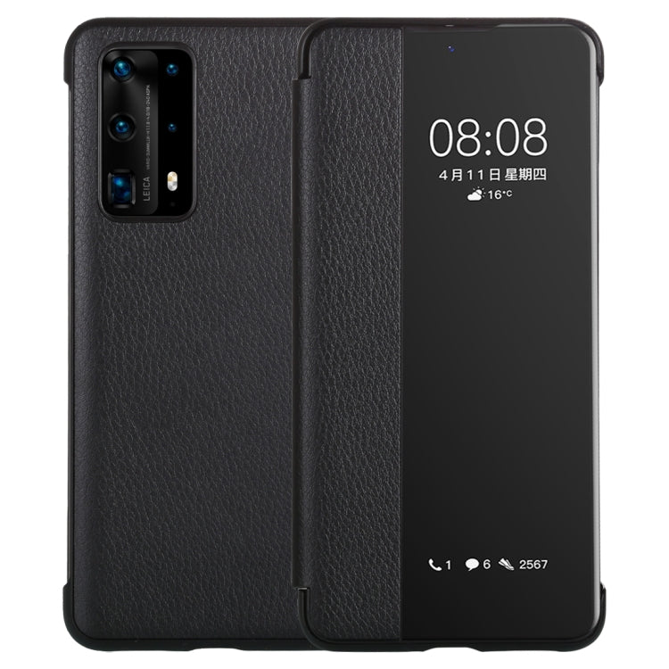 For Huawei P40 Pro PU Leather Horizontal Flip Case, with Caller ID Display & Sleep / Wake-up Function