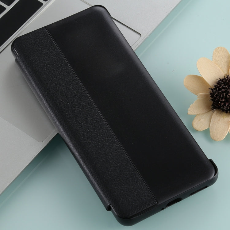 For Huawei P40 Pro PU Leather Horizontal Flip Case, with Caller ID Display & Sleep / Wake-up Function