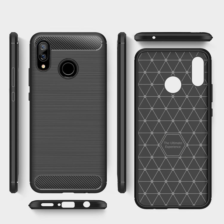Brushed Texture Carbon Fiber Shockproof TPU Case for Huawei Nova 3