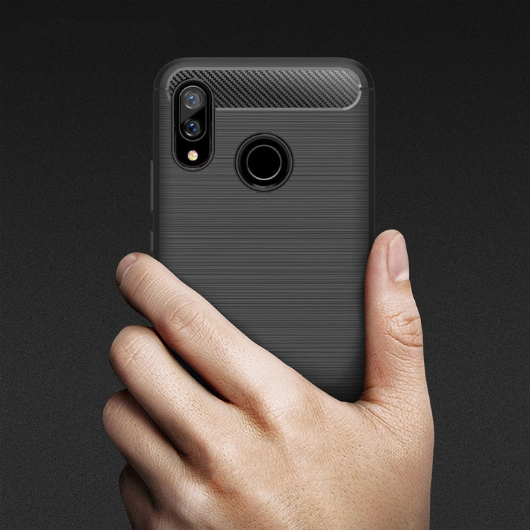 Brushed Texture Carbon Fiber Shockproof TPU Case for Huawei Nova 3