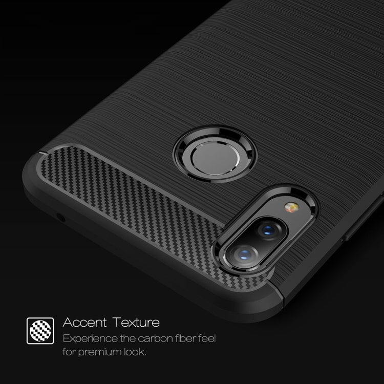 Brushed Texture Carbon Fiber Shockproof TPU Case for Huawei Nova 3