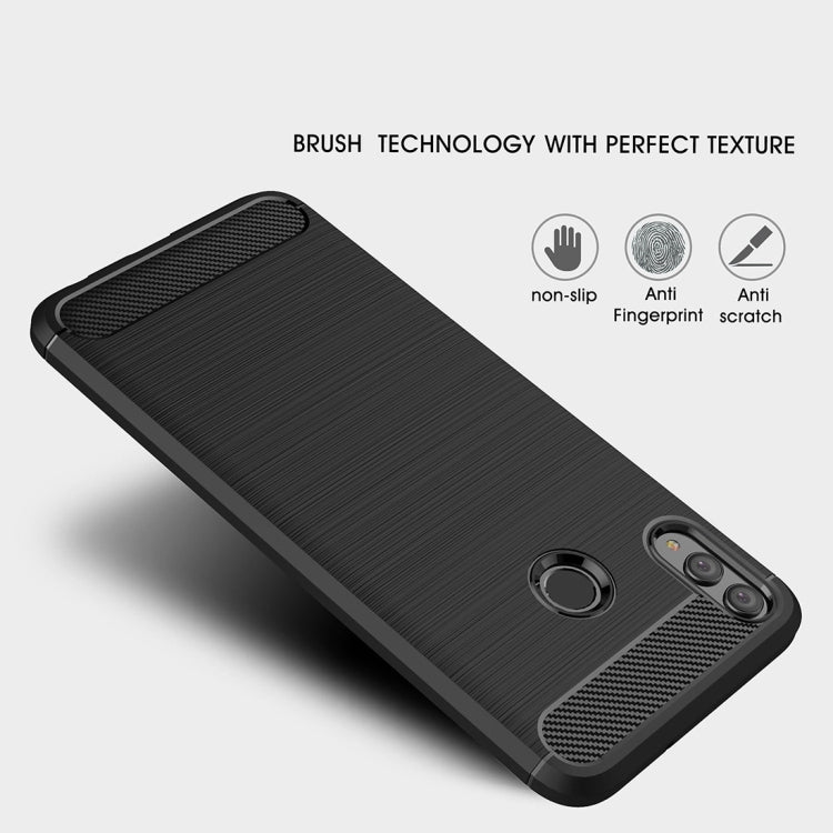 Brushed Texture Carbon Fiber Shockproof TPU Case for Huawei Honor 8X