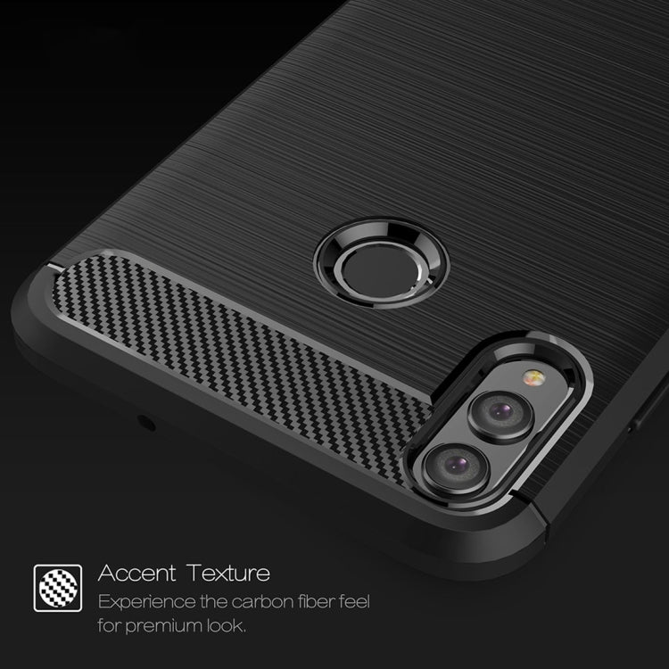 Brushed Texture Carbon Fiber Shockproof TPU Case for Huawei Honor 8X