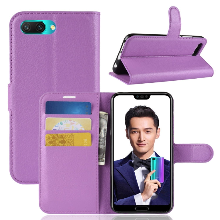 For Huawei Honor 10 Litchi Texture Horizontal Flip PU Leather Case with Holder & Card Slots & Wallet