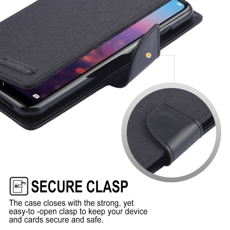 GOOSPERY CANVAS DIARY Canvas Texture Horizontal Flip PU Leather Case for Huawei P20 Pro, with Holder & Card Slots & Wallet