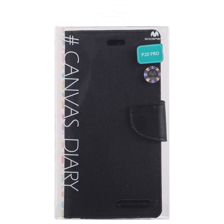 GOOSPERY CANVAS DIARY Canvas Texture Horizontal Flip PU Leather Case for Huawei P20 Pro, with Holder & Card Slots & Wallet