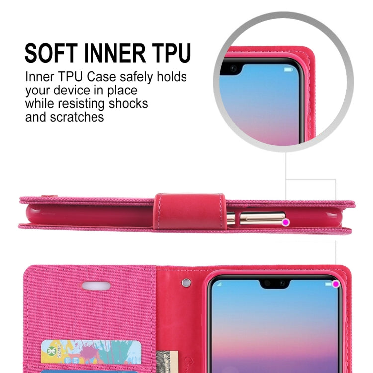 GOOSPERY CANVAS DIARY Canvas Texture Horizontal Flip PU Leather Case for Huawei P20 Pro, with Holder & Card Slots & Wallet
