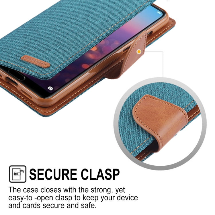 GOOSPERY CANVAS DIARY Canvas Texture Horizontal Flip PU Leather Case for Huawei P20 Pro, with Holder & Card Slots & Wallet