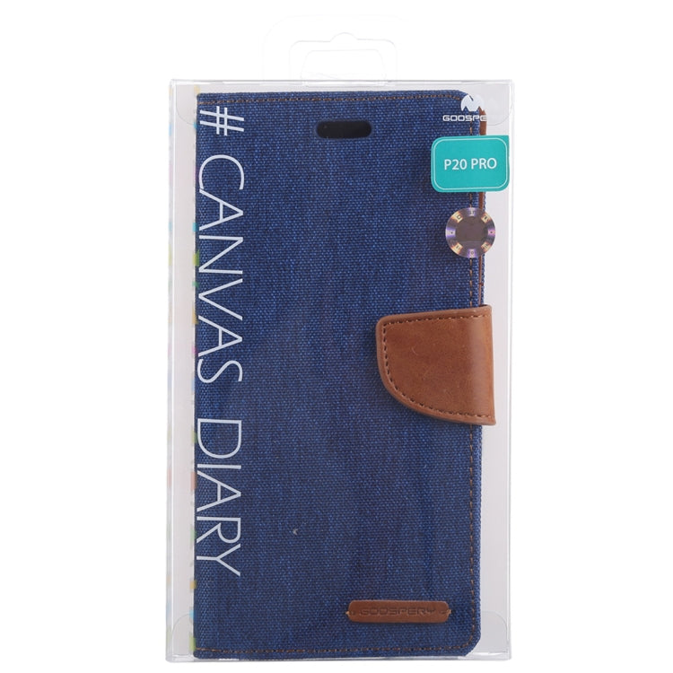GOOSPERY CANVAS DIARY Canvas Texture Horizontal Flip PU Leather Case for Huawei P20 Pro, with Holder & Card Slots & Wallet