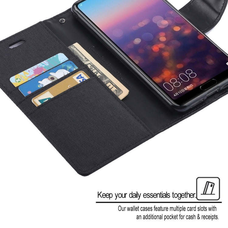 GOOSPERY CANVAS DIARY Canvas Texture Horizontal Flip PU Leather Case for Huawei P20, with Holder & Card Slots & Wallet