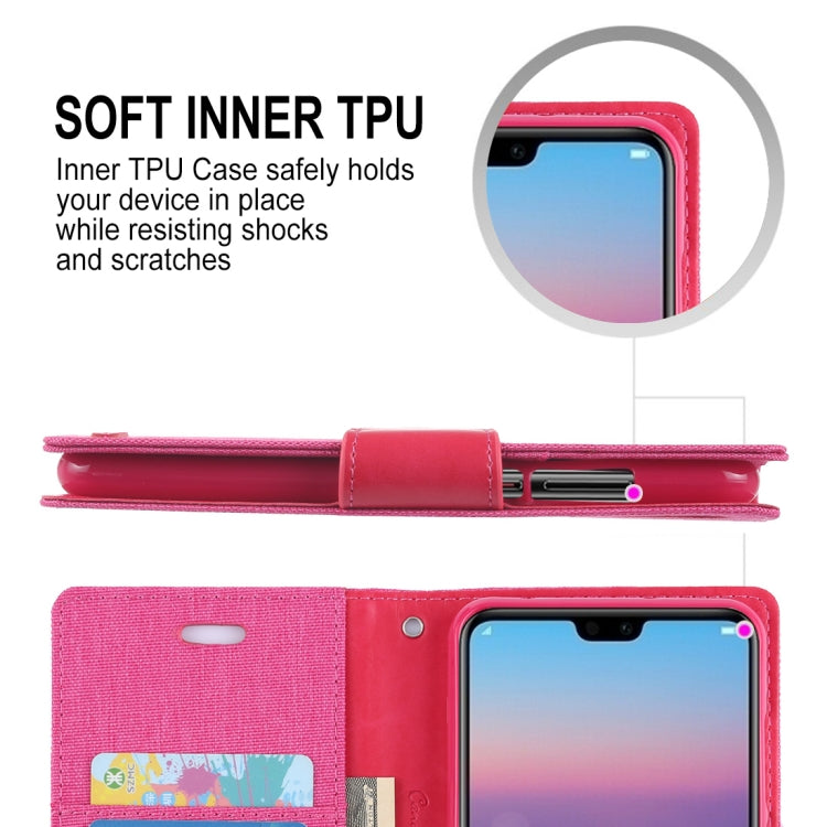 GOOSPERY CANVAS DIARY Canvas Texture Horizontal Flip PU Leather Case for Huawei P20, with Holder & Card Slots & Wallet