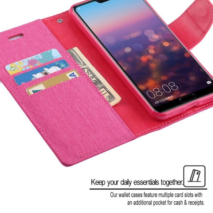 GOOSPERY CANVAS DIARY Canvas Texture Horizontal Flip PU Leather Case for Huawei P20, with Holder & Card Slots & Wallet