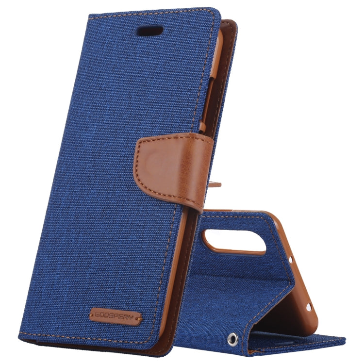 GOOSPERY CANVAS DIARY Canvas Texture Horizontal Flip PU Leather Case for Huawei P20, with Holder & Card Slots & Wallet