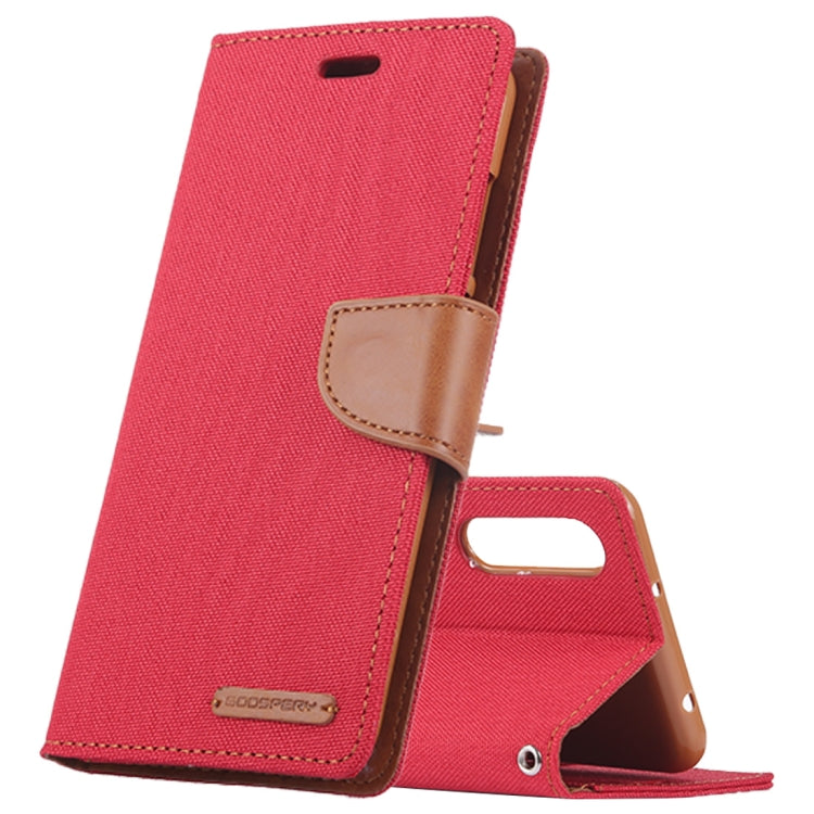 GOOSPERY CANVAS DIARY Canvas Texture Horizontal Flip PU Leather Case for Huawei P20, with Holder & Card Slots & Wallet