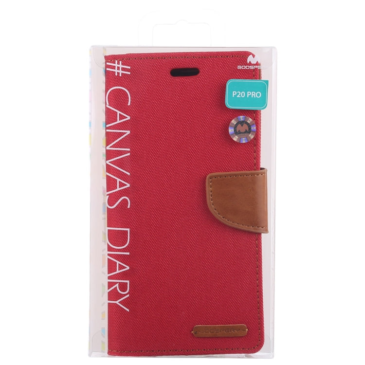 GOOSPERY CANVAS DIARY Canvas Texture Horizontal Flip PU Leather Case for Huawei P20, with Holder & Card Slots & Wallet