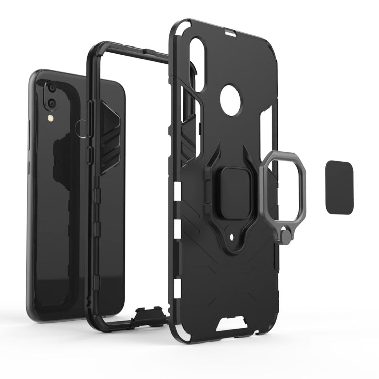 PC + TPU Shockproof Protective Case for Huawei P20 Lite / Nova 3e, with Magnetic Ring Holder