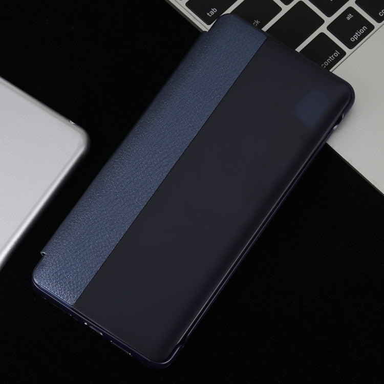 Litchi Texture PC + PU Horizontal Flip Case for Huawei P30 Pro, with Touch Call Display ID&Sleep/Wake-up Function