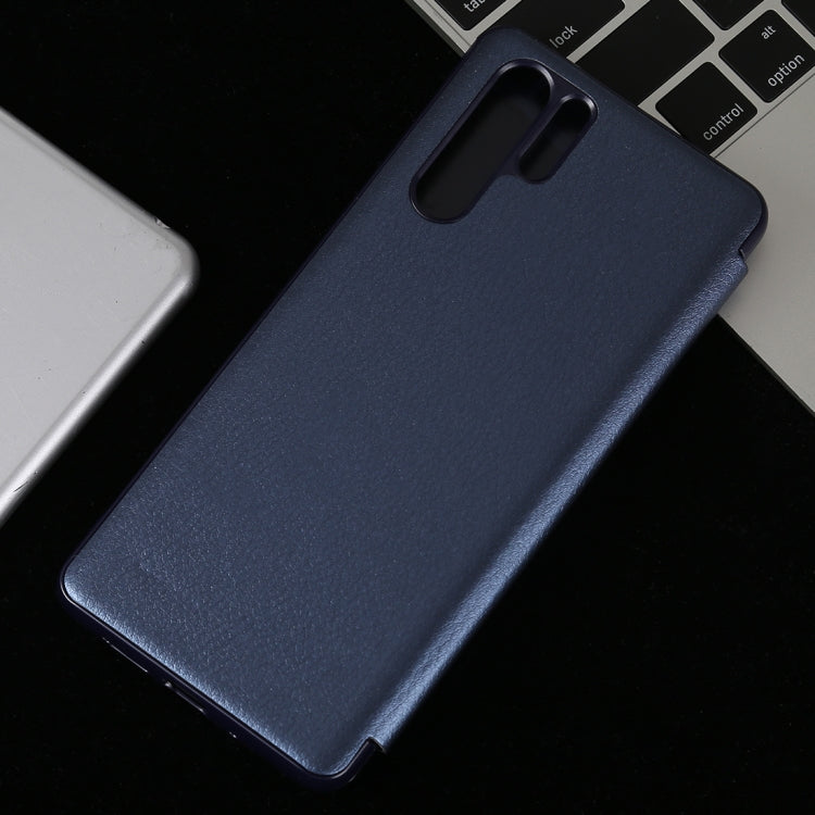 Litchi Texture PC + PU Horizontal Flip Case for Huawei P30 Pro, with Touch Call Display ID&Sleep/Wake-up Function
