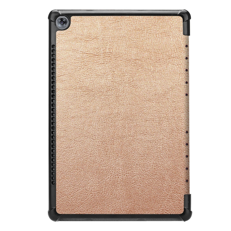 For Huawei MediaPad M5 10.8 inch Tri-Fold Custer Texture Horizontal Flip PU Leather Protective Case with Holder