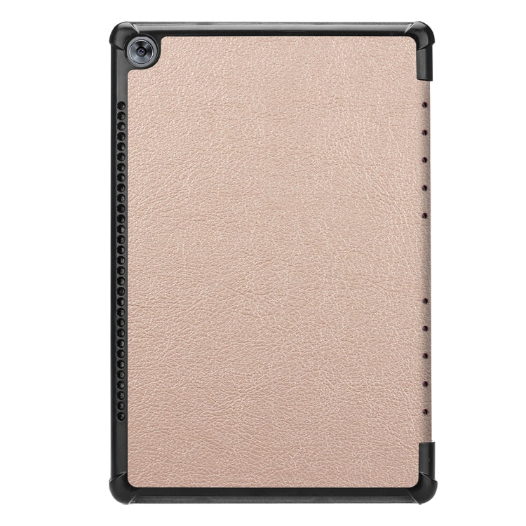 For Huawei MediaPad M5 10.8 inch Tri-Fold Custer Texture Horizontal Flip PU Leather Protective Case with Holder