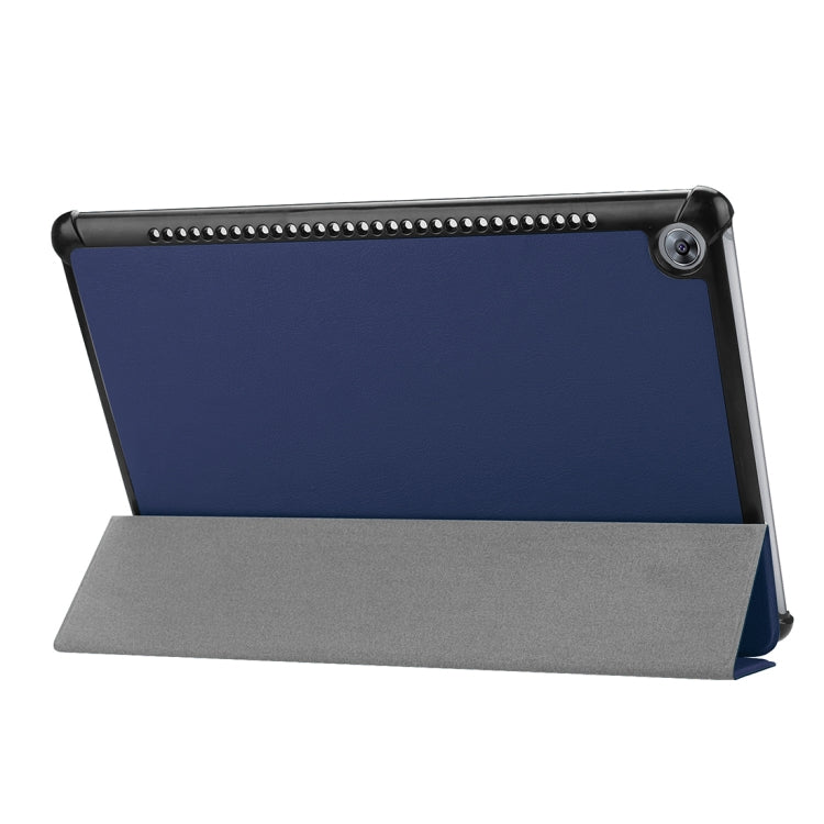 For Huawei MediaPad M5 10.8 inch Tri-Fold Custer Texture Horizontal Flip PU Leather Protective Case with Holder