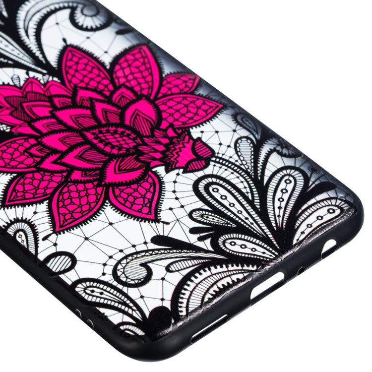 Big Lotus Pattern Embossed Lace + PC Case for Huawei Y9 (2019) / Enjoy 9 Plus