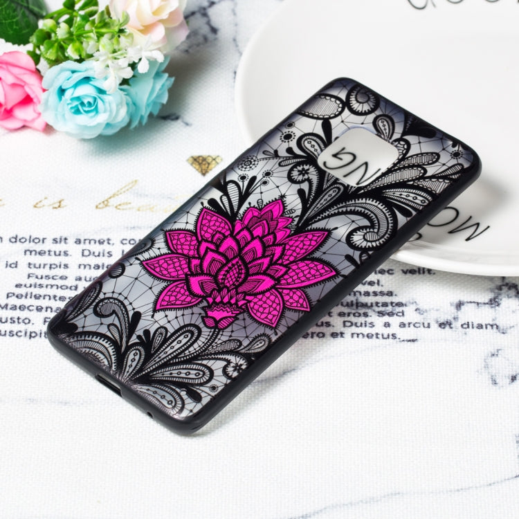 Big Lotus Pattern Embossed Lace + PC Case for Huawei Mate 20 Pro