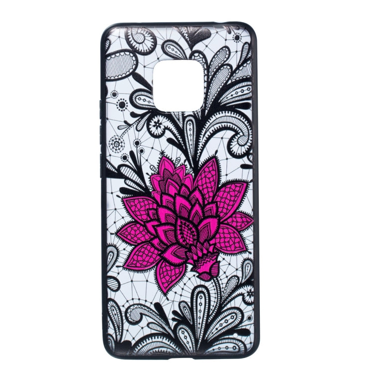 Big Lotus Pattern Embossed Lace + PC Case for Huawei Mate 20 Pro