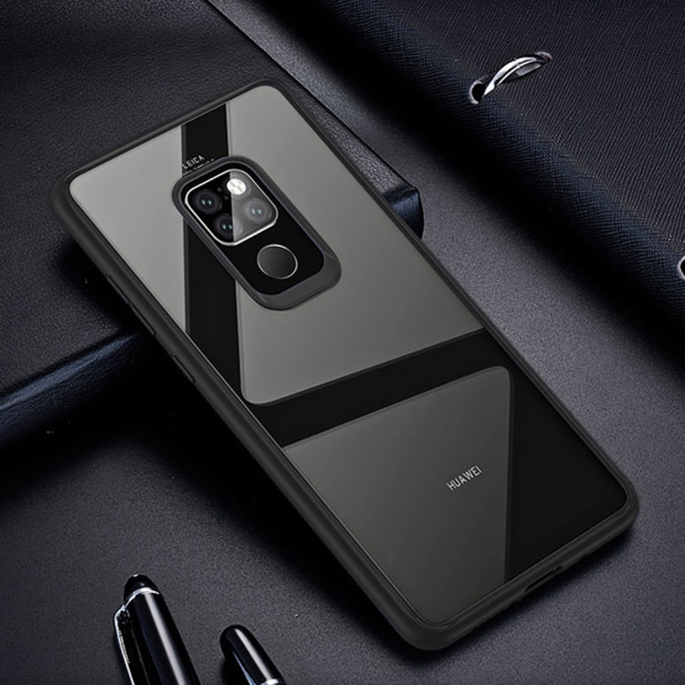 TOTUDESIGN Crystal Color Series Sim Version Shockproof TPU + Acrylic Protective Case for Huawei Mate 20(Black)