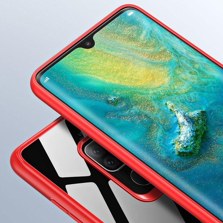 TOTUDESIGN Crystal Color Series Sim Version Shockproof TPU + Acrylic Protective Case for Huawei Mate 20(Black)