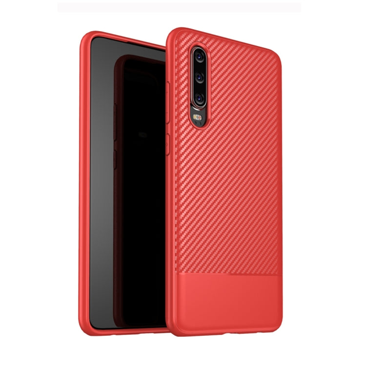 Lewei Series Carbon Fiber Texture TPU Protective Case for Huawei P30