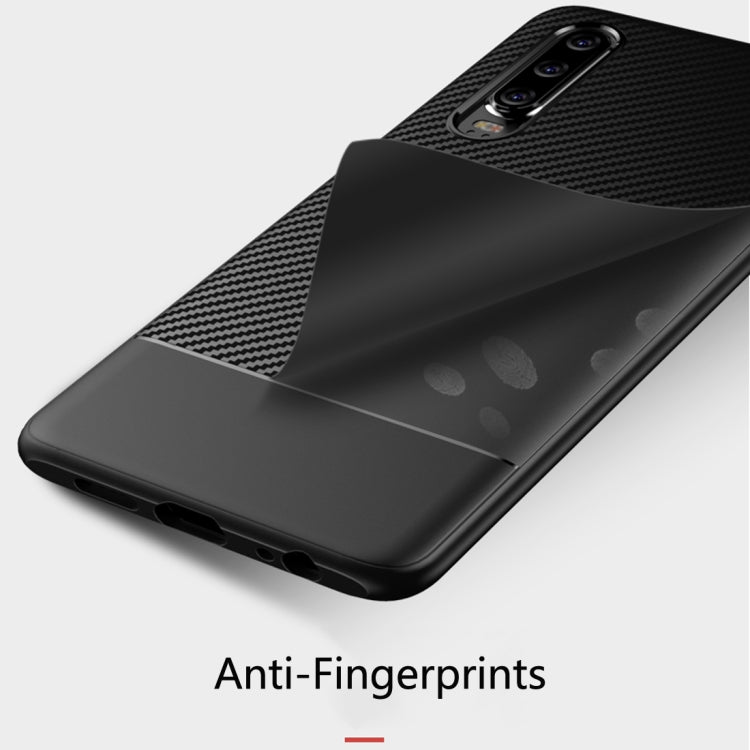 Lewei Series Carbon Fiber Texture TPU Protective Case for Huawei P30